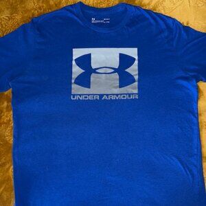 Under Armour Men’s HeatGear T-Shirt/Blue/Size Large/Logo Tee